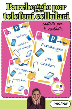 Preview of Italian: Phone parking space - Sign for the classroom