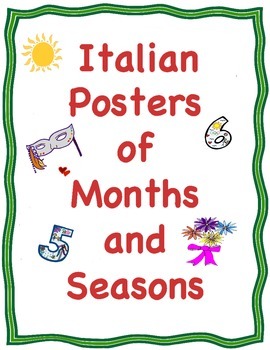 Preview of Italian Posters or Cards of the Months and the Four Seasons