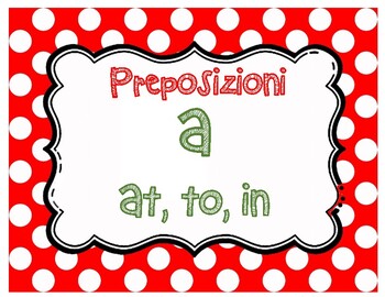 Preview of Italian Preposition Signs/Cartelli delle preposizioni italiane