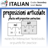 Italian Prepositions Puzzle