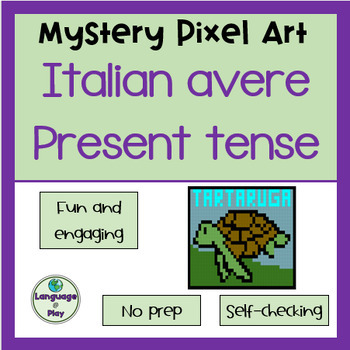 Preview of Italian Present Tense AVERE Mystery Picture Digital Art Activity on Google