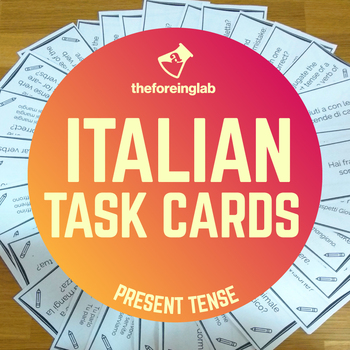 Preview of Italian Present Tense Task Cards