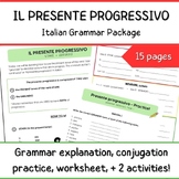 Italian Presente Progressivo Verbs - Worksheets + Referenc