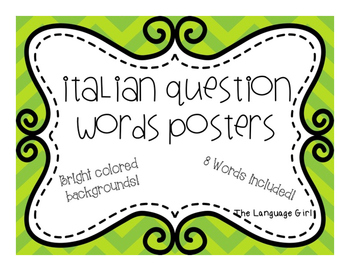 Preview of Italian Question Words Posters