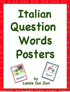 Preview of Italian Question Words Visuals (in color) For Walls