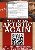 Italian Reading Comprehension + Essay Worksheet on Michelangelo