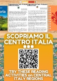 Italian Reading Comprehension + Essay Worksheets on Centra