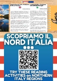 Italian Reading Comprehension + Essay Worksheets on Region