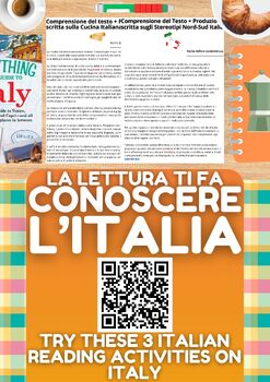 Preview of Italian Reading Comprehension Worksheets on Italy - 3 in 1 - 50% OFF