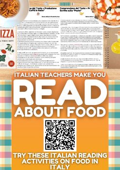 Preview of Italian Reading Comprehension + Writing Activities Bundle on Food in Italy
