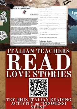 Preview of Italian Reading Comprehension + Writing Activity Worksheets on "Promessi Sposi"