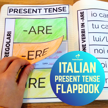 Preview of Italian Interactive Notebook | Regular Present Tense (are, ere, ire)
