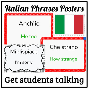 Preview of Italian Rejoinder Phrases Posters Classroom Decor
