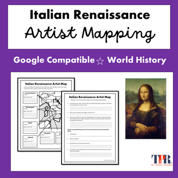 Preview of Italian Renaissance Art Map Activity (Google Compatible)