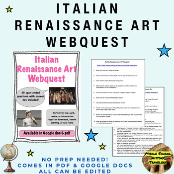 Preview of Italian Renaissance Art Webquest