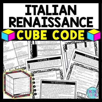 Preview of Italian Renaissance Cube Stations - Reading Comprehension Activity - Art History