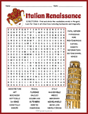 ITALIAN RENAISSANCE Word Search Puzzle Worksheet Activity 