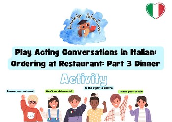 Preview of Italian Restaurant Conversation Skills Activity (Part 3): Ordering Dinner