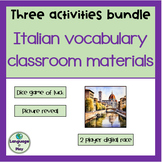 Italian School Materials Classroom Items 3 Activities BUND