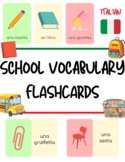 Italian School / Scuola theme Flashcards for Kids - 32 Ita