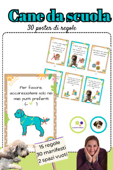 Preview of Italian: School dog | Therapy dog | Poster with rules | Cane da scuola / terapia