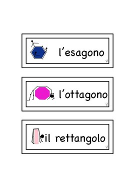 Preview of Italian Shapes WORD WALL