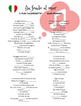 Preview of Italian Song: "In fondo al mar" (From "La Sirenetta") - Alan Menken