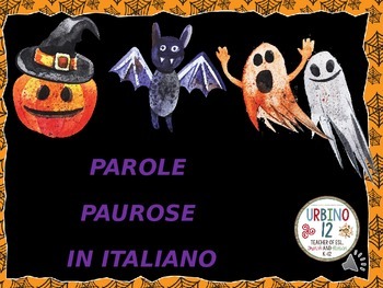 Italian Spooky Halloween Words Parole Paurose By Urbino12 Tpt