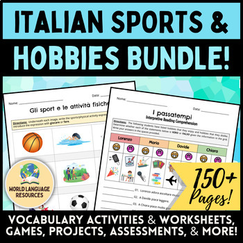 Preview of Italian Sports & Hobbies BUNDLE! - Gli sport e i passatempi
