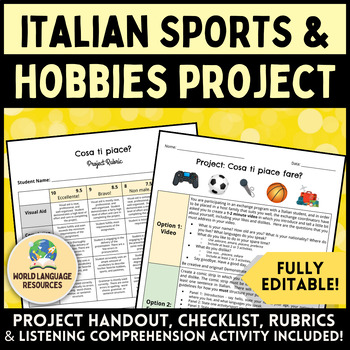 Preview of Italian Sports & Hobbies Unit Project - Cosa ti piace fare?