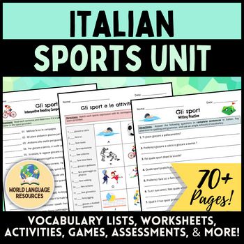 Preview of Italian Sports Unit - Gli sport e le attività fisiche, giocare & fare