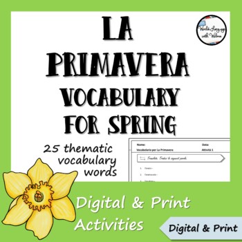 Preview of Italian Spring Seasonal Vocabulary + Activity Unit - Digital + Print