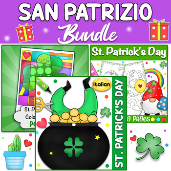 Preview of Italian St. Patrick's Day Bundle - Craft, Bulletin Board, Coloring Pages,Writing