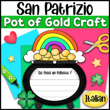 Preview of Italian St Patrick's Day Craft | Pot of Gold Activity + Writing - San Patrizio