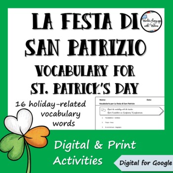 Preview of Italian St. Patrick's Day Vocabulary + Activity Unit - Digital + Print