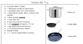 Italian Stir-fry Recipe with Equipment Visuals
