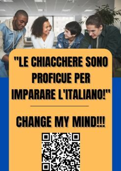 Preview of Italian Storytelling Activity + flash cards and Qr Codes for class icebreaking
