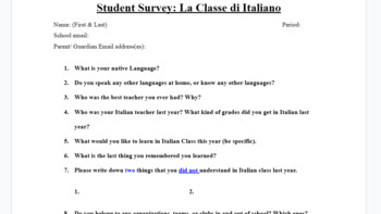 Preview of Italian Student Survey