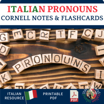 Preview of Italian Subject Pronouns Cornell Note Sheet and Flashcards