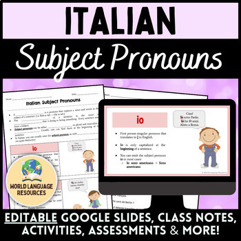 Preview of Italian Subject Pronouns - I pronomi soggetto in italiano