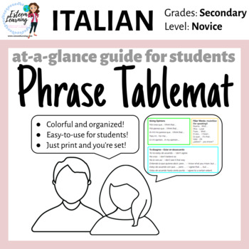 Preview of Italian Table Mat - Speaking Phrases for Participation - FREE