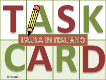 Preview of Italian Task Cards: L'Aula in Italiano