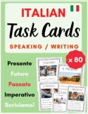 Italian Task Cards (x 80) w/ Pictures - 4 Verb Tenses + Se