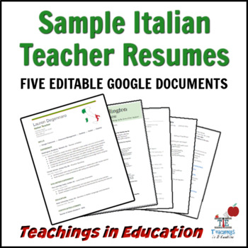 Preview of Italian Teacher Resume
