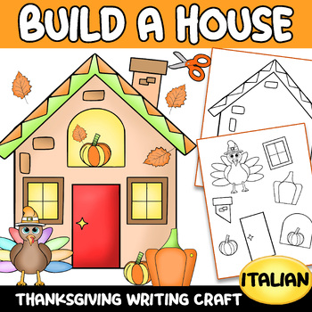 Preview of Italian Thanksgiving House Craft with Writing Activities - Fall Craft