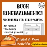 Italian Thanksgiving Vocabulary + Activity Unit - Digital 