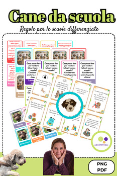 Preview of Italian: Therapy dog rules | Differentiated flashcards | Cane da scuola
