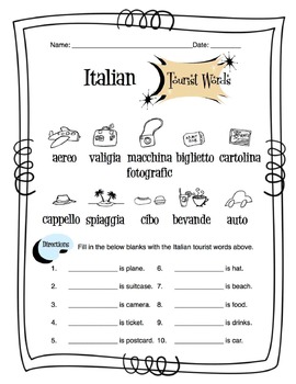 italian tourist vocabulary