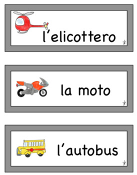 Preview of Italian Transportation WORD WALL