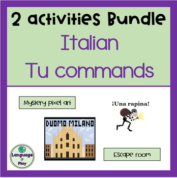 Preview of Italian Tu Commands Imperative Bundle Mystery Art and an Escape Room